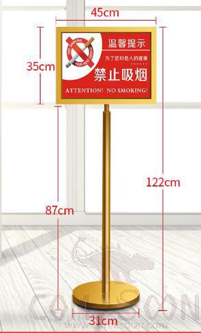3a Vertical Frontal Sign, Titanium, L45*W31*H122cm