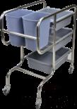 Welded Reinforced Thickened Round Tube 5-Drawer Collection Trolley Cart, 201 Ss, 810x430x870mm