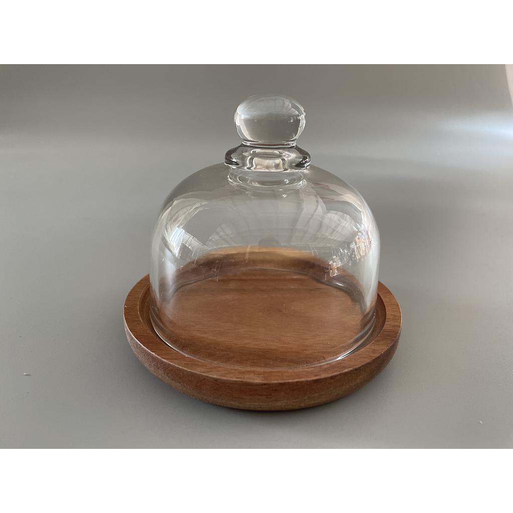 Glass Cover with Wood Base Φ105*H96cm