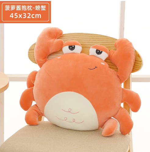Crab Pillow, Orange, H45cm