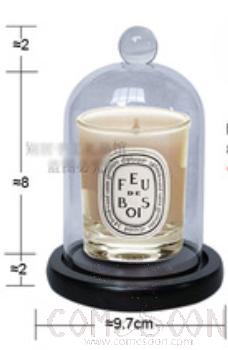 Pellet Glass Cover with Black Wood Base D7*10cm