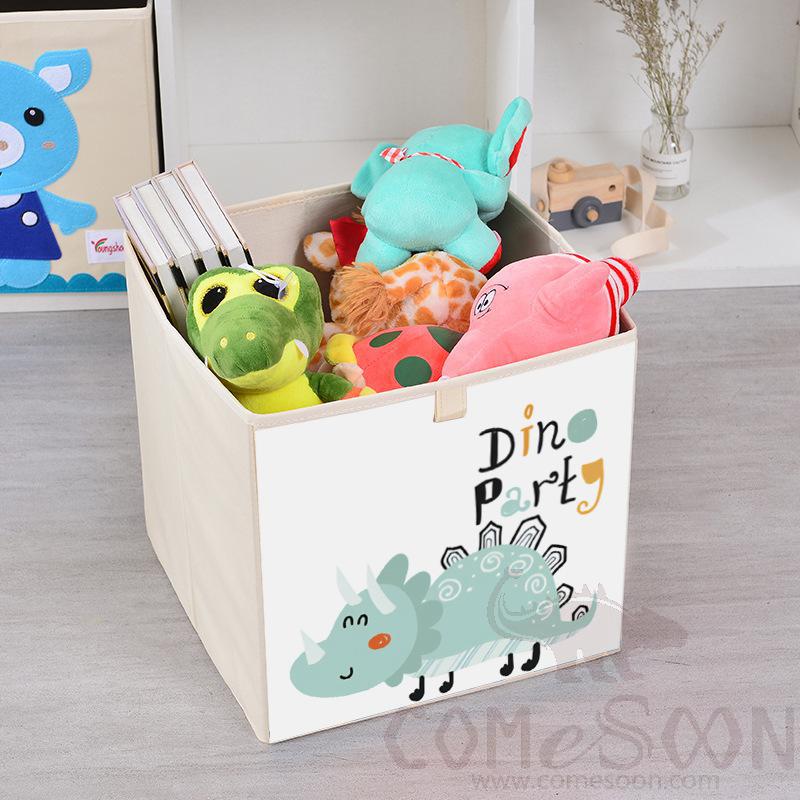 Linen Storage Basket-33*33*33cm, Waterproof Coating Canvas Linen+ Mdf Insert