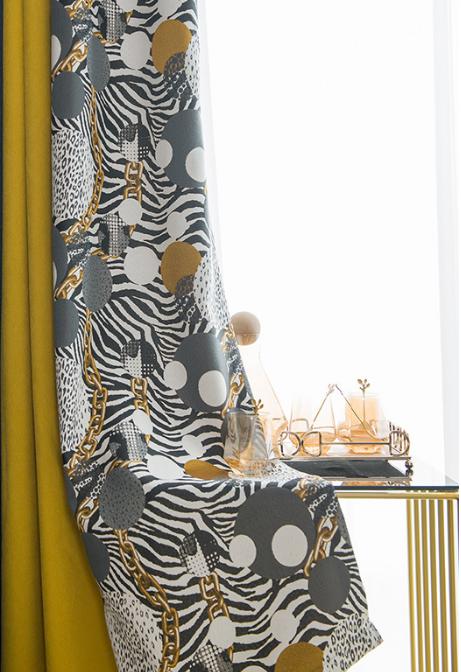 Jacquard Golden Velvet Curtain Fabric