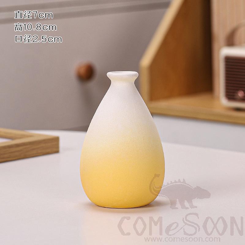 Vase, Ceramics, Lemon Yellow, Φ7*H10.8cm