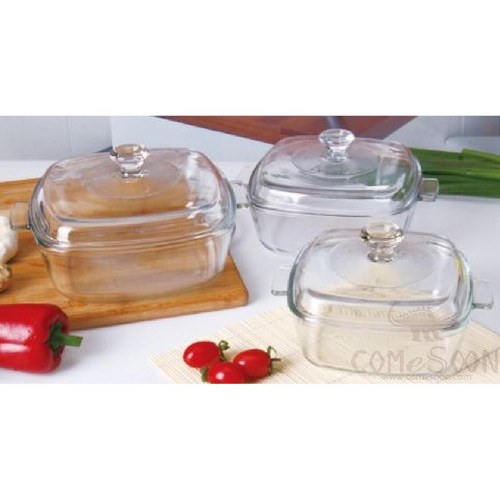 0.8 Liter Square Tempered Glass Pot