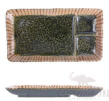 Weave Ten Grasses Three Grid Dish, 22.5*12.3*2.5cm
