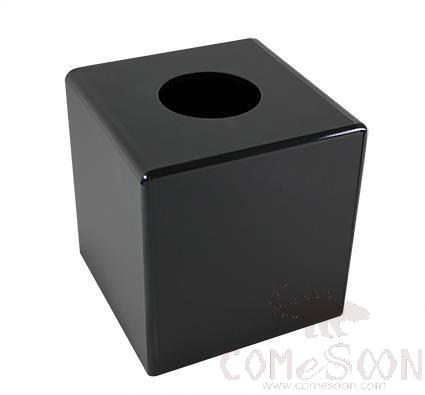 Square Tissue Box-5mm Acrylic Matte Black, 141x141x140mm