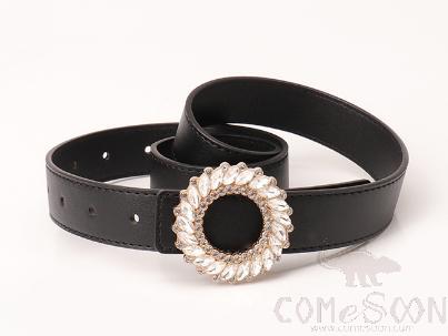 Pu Belt, High-Quality Pu+ Alloy Buckle, Black, L103*W2.8cm