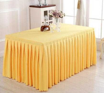 Table Skirting(120*45+ 75cm)-Golden Yellow