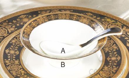 Bonechina Golden Pattan Luxury Salad Bowl 5.25"