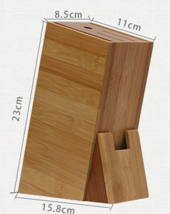 Wooden Kitchen Knife Block (No Knife)
