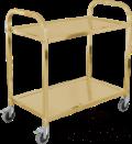 Gold Square Tube Two Tier Dining Cart/Trolley, 304 Ss, 950x500x950mm