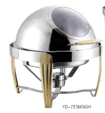 721 Series-Round Chafng Dish W/golden Feet&glass Lid