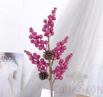 Berry Simulation Flower, Foam+ Iron Wire, Rose Red, 60*15*15cm product image