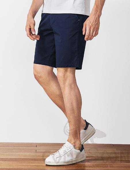 Men's Five-Point Short, Cotton, Blue