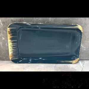 Describing Golden Sparrow Green England Line 14" Single Side Rectangular Plate