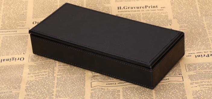 Stationery Box-1, Black Pu Leather, 265*105*40mm