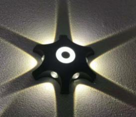 Waterproof Wall Light-1*6w+ 2w, 3000/4000/6000k, D225*50mm