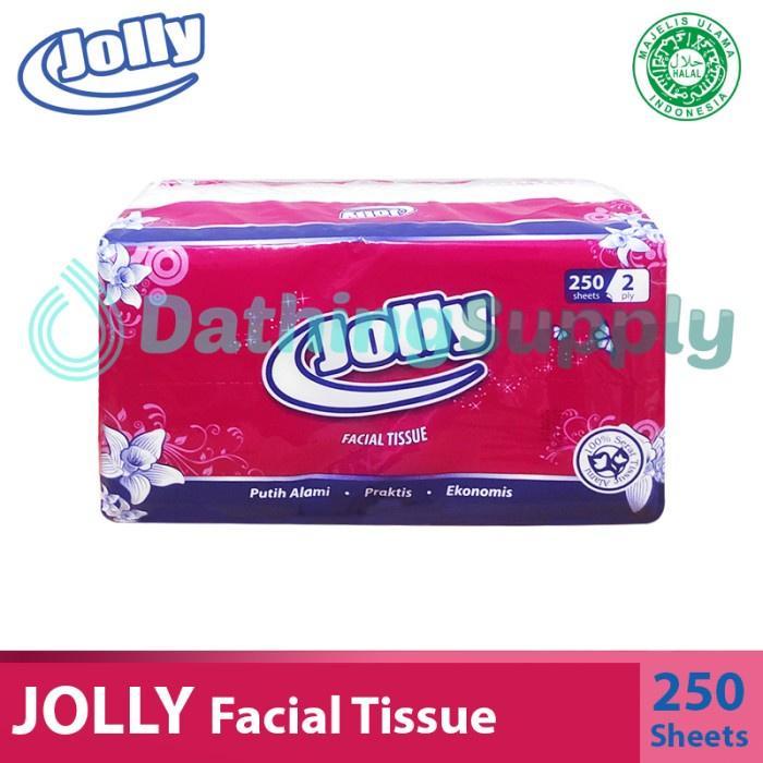 PAKET 4 PACK Tisu Pembersih Wajah JOLLY Facial Tissue 250s Sheet 2 ply - 250 Lembar 2 Rangkap/Lapis x 4 PCS/PACK - Tissu Muka