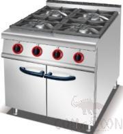 Gas 4-Burner Range with Cabinet, Dimesnion:l800*W900*H920mm, Power Supply:7.8x4 Kw