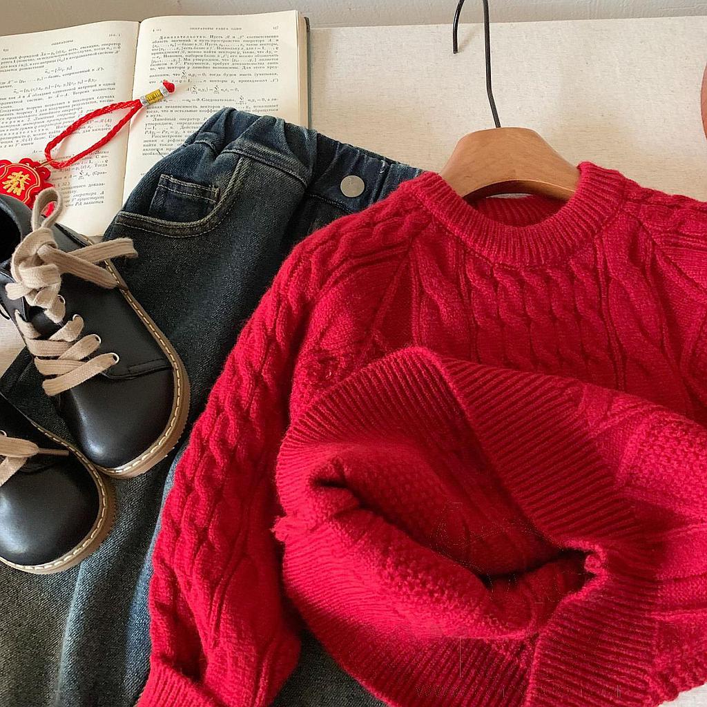 Knitted Sweater, Red, L52*W38cm