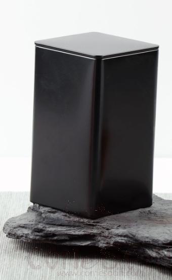 Tea Square Can, Tinplate, Black, 85*85*152mm