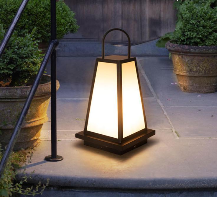 Solar&rechargeable Battery Pillar Light-D25*H50cm