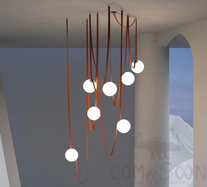 3c Ring Pendant Single, Aluminum+ Spray+ Belt, D1150*H800mm