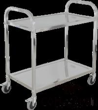 Square Tube Two Tier Dining Cart/Trolley, 304 Ss, 950x500x950mm