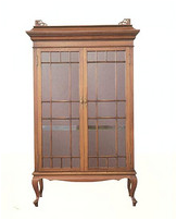Handmade Teak Porcelain Cabinet