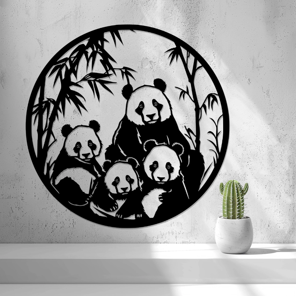 2D Pandas Wall Art by 2D Arts | 3D Printing Design