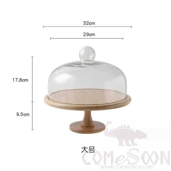 Wooden Tray with Glass Cover L Size
