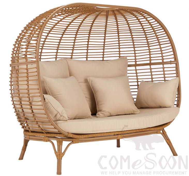 Rattan Sofa-150*85cm, PE Thick Rattan+ Inner Metal+ Comfortable Cushion, 150*85*130cm product image