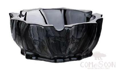 Bm Series Smoke Gray 14.2cm Swirled Ashtray