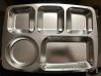 Large Round 5-Compartment Fast Food Plate, 304 Ss, Electrolytic, 36.5*26.5*2.3cm