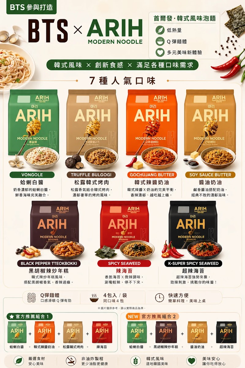 🇰🇷 BTS參與打造｜ARIH 韓式風味泡麵