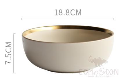 Matte Golden Edge Series 7" Straight Mouth Bowl-Matte Gray product image