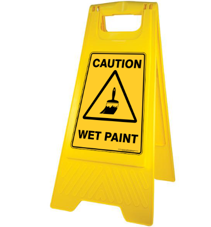 Stand Signage 24" Caution Wet Paint