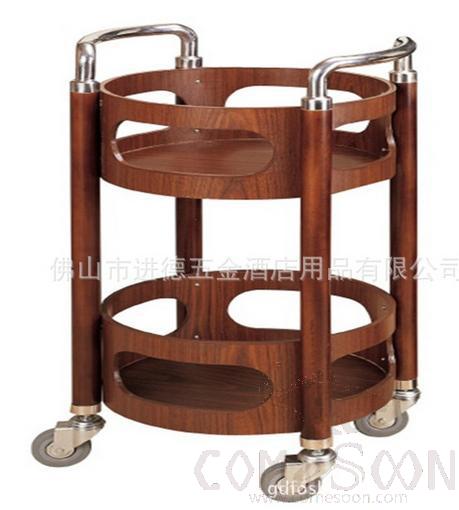 Round Service Cart, Wood. 44*82cm