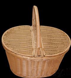 Towel Basket with Lid, 3.0 Round Rattan+ Steel Ring, 41*29*19/37cm