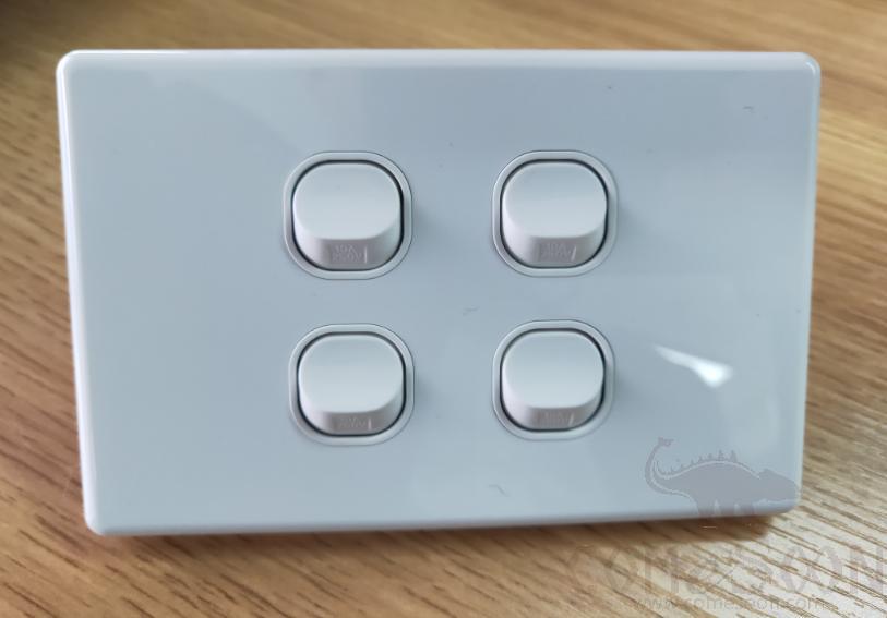 4gang 10a Double Pole Swith, 1 Way, 120*78mm