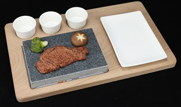 Stone Plate W/wooden Tray and Bowl Set
