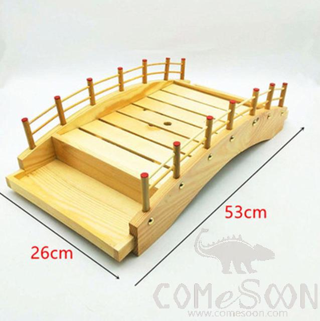 White Wood Bend Bottom Sushi Bridge, White Wood, 53*26cm