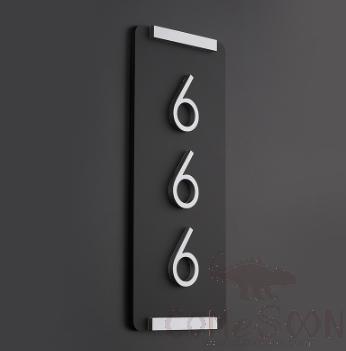 Door Number, Acrylic, Silver Edge Model Vertical,
20*8cm