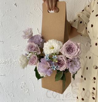 Flower Tote Bag, Cardboard, Yellow