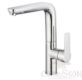 Hot and cold mixed water Single handle bathroom faucet, rotatable 360 degrees-brass