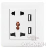 2 Usb and 13a 5pole Multi-Function Socket