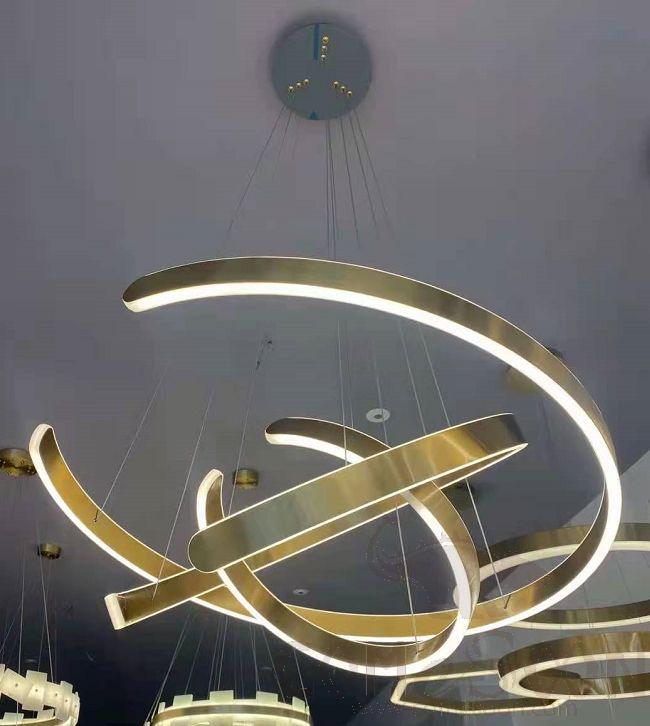 Art Pendant Light, Stainless Steel C-Shaped Under Light+ Silicone, Φ1000mm product image