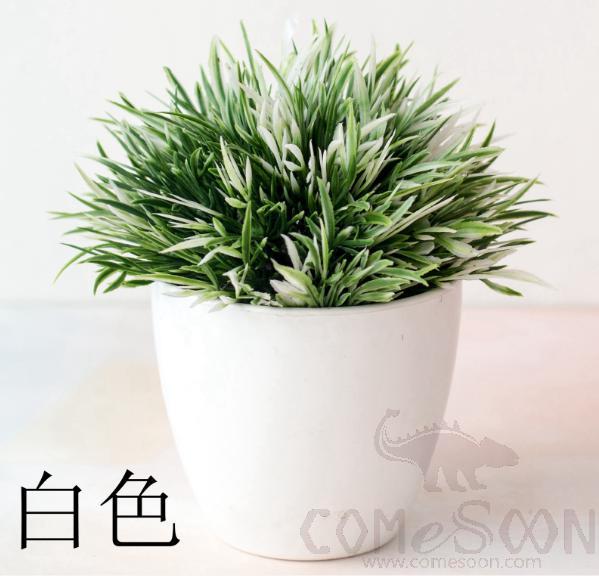 Imitation Plants Plastic Plant Pot White H14