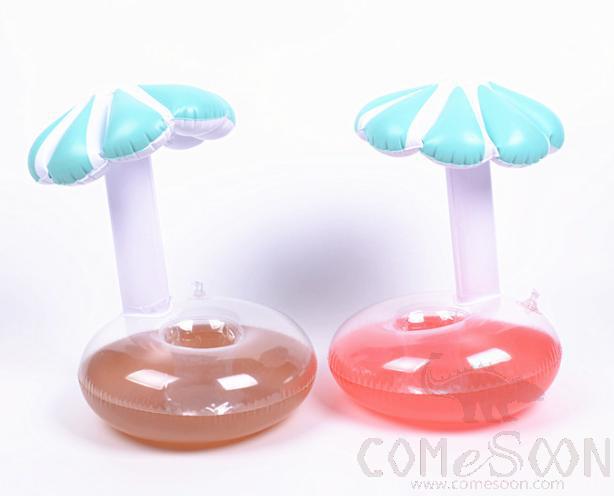 Inflatable Floating Beverage Cup Holder, Mushroom